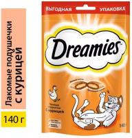 Лакомство для кошек Dreamies Подушечки с курицей, 140 г