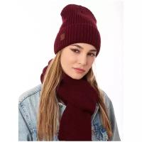 Женский комплект FOMAS(шапка;шарф),цвет бордовый,размер 56-58