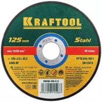 KRAFTOOL 125x2.5x22.23 мм, круг отрезной по металлу для Угловая шлифовальная машина (болгарка) 36250-125-2.5