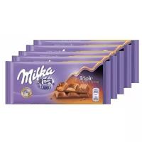 Шоколад Milka Triple Caramel молочный с тремя видами начинки из карамели