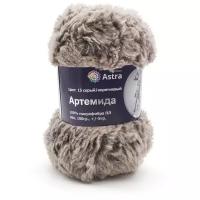 Пряжа Astra Premium 'Артемида' 100гр. 60м (100% микрофибра ПЛ) (15 серый/коричневый), 3 мотка