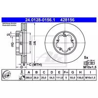 ATE 24.0128-0156.1 Диск тормозной