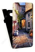 Кожаный чехол для Sony Xperia E4g Aksberry Protective Flip Case (Белый) (Дизайн 116)