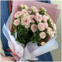 7 Кустовых Нежно-Розовых Роз (50 см.)
