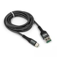 USB-кабель BYZ BC-031t AM-Type-C 1.2 метра, 6A, 65W, нейлон, чёрно-серый