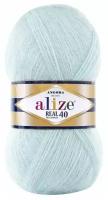 Пряжа Alize Angora Real 40 (Ангора Реал 40) - 3 мотка цвет 522 мята 40% шерсть, 60% акрил 100г 480м