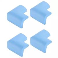 Защитные мягкие уголки для мебели 4 шт голубые Г-профиль