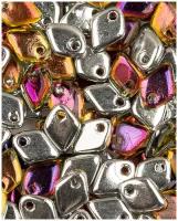 Стеклянные чешские бусины, Dragon Scale Bead, 1,5x5 мм, цвет Crystal Volcano, 5 грамм (около 145 шт.)