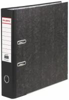 BRAUBERG Папка-регистратор А4+, картон с мраморным покрытием, 70 мм, черный