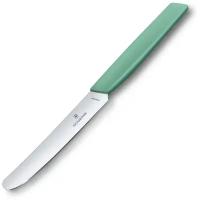 Швейцарский, столовый нож VICTORINOX Swiss Modern 6.9006.1141, лезвие 11 см с прямой кромкой, мятный