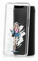 Чехол для Samsung Galaxy A80 Kruche Print Fashion Girl, пластиковая накладка, силиконовый бампер с защитой камеры, защитный прозрачный кейс с рисунком