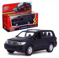 Машина металлическая Toyota Land Cruiser, 12,5 см, инерция, цвет чёрный матовый