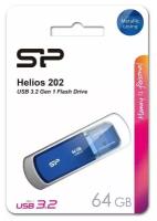 Флеш накопитель 64Gb Silicon Power Helios 202, USB 3.2, Голубой