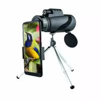Портативный монокулярный телескоп с объективом ночного видения 40X60 HD с зажимом для телефона и штативом