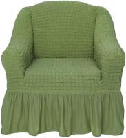 Универсальный чехол на кресло с оборкой, цвет Зеленый светлый