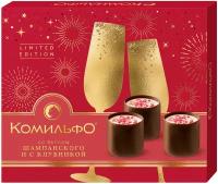 Набор конфет Комильфо с клубникой и с двухслойной начинкой со вкусами шампанского и клубники 232 г