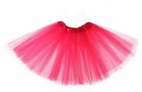 Карнавальная юбка трёхслойная 4-6 лет, цвет розовый