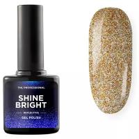 Гель-лак Shine bright светоотражающий №07 - Золотой блеск, TNL Professional, 10 мл