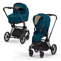 Коляска 2в1 Cybex Priam IV Mountain Blue, шасси matt/black