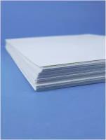 Картон мелованный, плотный, белый глянцевый А4, 100 листов, плотность 400 г/м2 для скрапбукинга, для офиса и творчества