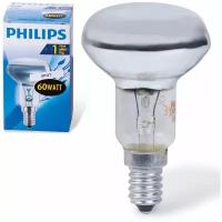 Лампа накаливания PHILIPS Spot R50 E14 30D, 60 Вт, зеркальная, колба d = 50 мм, цоколь E14, угол 30°, 382429, 450730