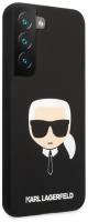 Чехол Karl Lagerfeld Liquid silicone Karl's Head Hard для Galaxy S22, черный