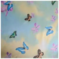 Штора для ванны Доляна «Бабочки в небе», 165×180 см, полиэстер