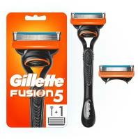 Бритвенный станок Gillette Fusion + 2 сменных кассеты, 5 лезвий