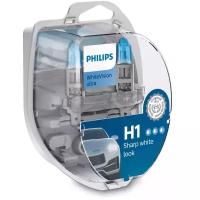 Лампа автомобильная галогенная Philips White Vision 12258WHVSM H1 55W P14,5s 2 шт