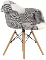 Кресло Barneo N-14 Patchwork черно-белый, Eames style