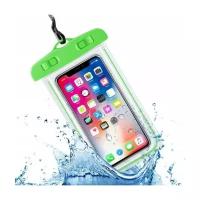 Водонепроницаемый непромокаемый герметичный чехол для телефона до 6.7 дюймов, смартфона, для съемки под водой и документов, большой размер XL, светящийся, зеленый