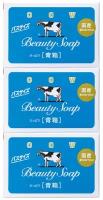 COW Beauty SOAP Молочное увлажняющее туалетное мыло с освежающим ароматом жасмина. 3 штуки х 130 гр. COW, Япония