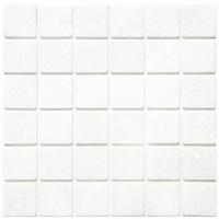 Мозаика из натурального мрамора Natural Mosaic 7M003-48T белый светлый квадрат матовый