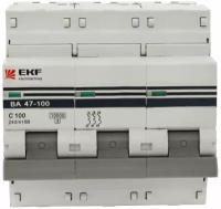 Автоматический выключатель 3P 100А (C) 10kA ВА 47-100 PROxima EKF