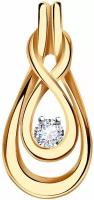 Подвеска Diamant online, золото, 585 проба, циркон, размер 1.6 см