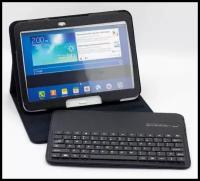 Клавиатура MyPads для Huawei MediaPad M6 10.8 съемная беспроводная Bluetooth в комплекте c кожаным чехлом и пластиковыми наклейками с русскими бу