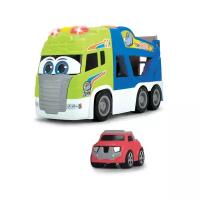 Машинка Dickie Toys Транспортер Happy Scania, 42 см, свет, звук, с машинкой