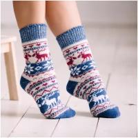 Носки Бабушкины носки, размер 38-40, синий, белый, голубой, красный