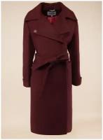 Пальто прямое шерстяное 58, idekka, размер 46, бордовый