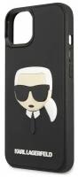 Чехол для телефона Karl Lagerfeld 3D RUBBER CASE KARL HEAD для iPhone 13 mini (KLHCP13SKH3DBK) чёрный