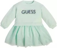 Платье GUESS, хлопок, нарядное, размер 6, голубой