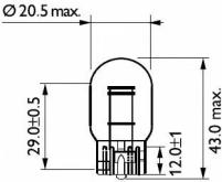 Комплект ламп накаливания блистер 2шт W21/5W 12V 21/5W W3X16D PHILIPS 12066B2