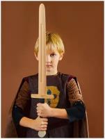 Деревянный меч игрушка Полуторник 70см Игрушечное оружие Средневековая крепость WOOD