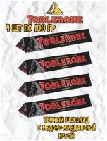 Шоколад Toblerone темный медово-миндальной нугой, 4 шт по 100гр