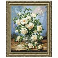 Золотое Руно Набор для вышивания Букет белых роз (ЛЦ-043), 43.5 х 33.8 см