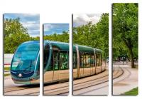 Модульная картина Трамвай 132х90 см