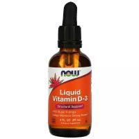 NOW Liquid Vitamin D-3 59 мл Нау жидкий витамин Д3 59 мл в каплях, Для иммунитета, Для костей и зубов