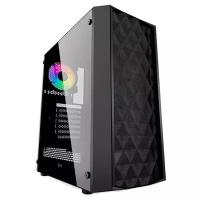 Корпус Powercase Diamond Mesh LED ATX Tempered Glass Black C