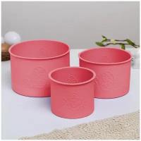 Набор силиконовых форм для выпечки «ХВ» розовые, 3 шт. 5450191
