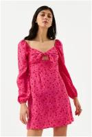 платье женское befree, цвет: розовый принт, размер S